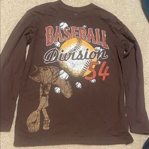 Children’s Place Brown baseball theme long sleeve  Cotton Tee